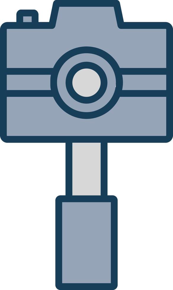 Underwater Camera Line Filled Grey Icon vector