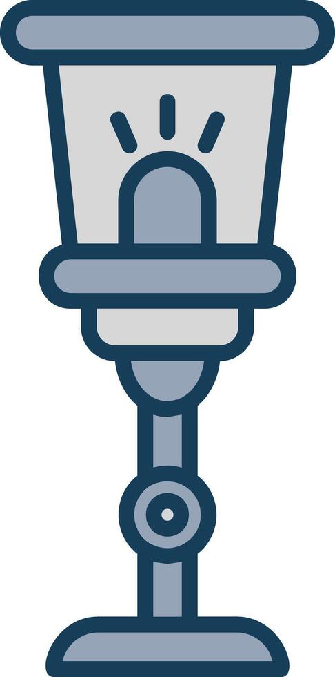 Lamp Line Filled Grey Icon vector