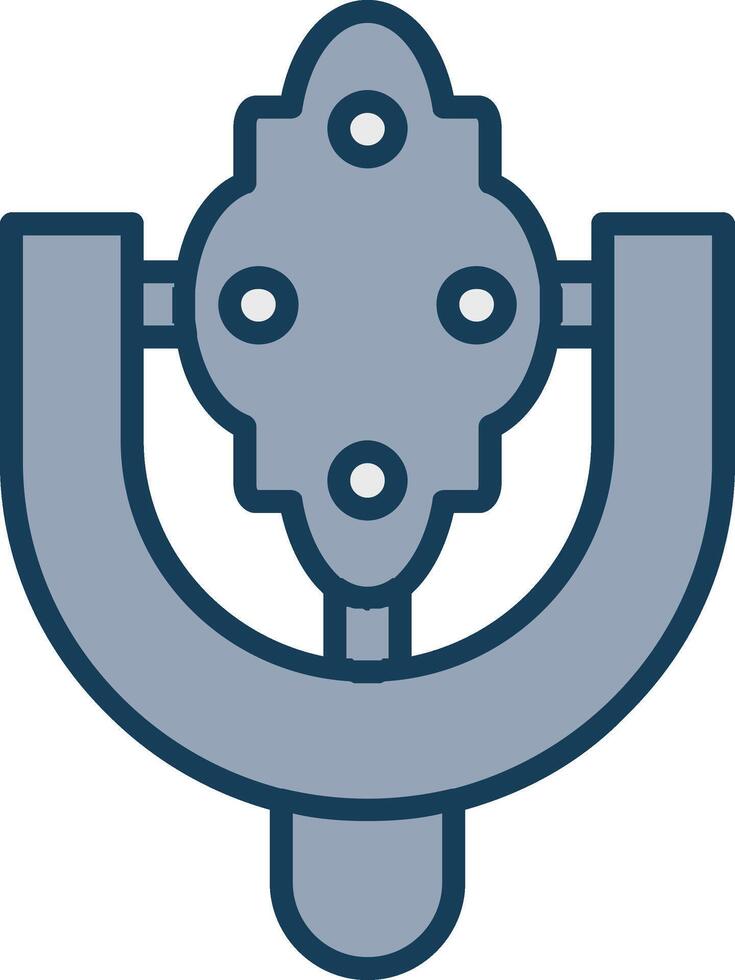 Door Knocker Line Filled Grey Icon vector