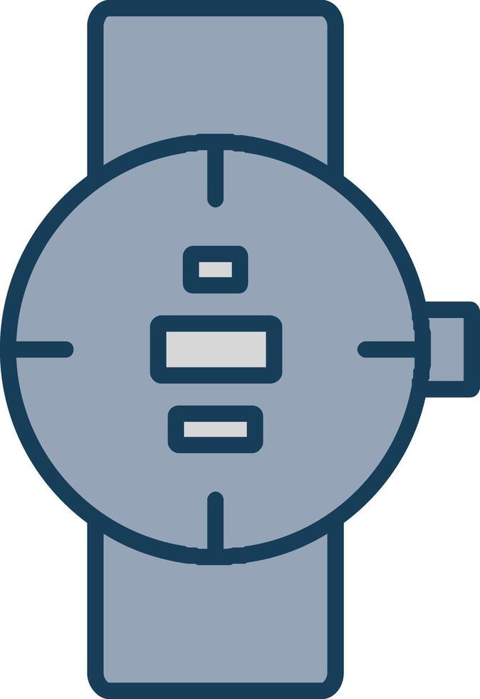 Diving Watch Line Filled Grey Icon vector