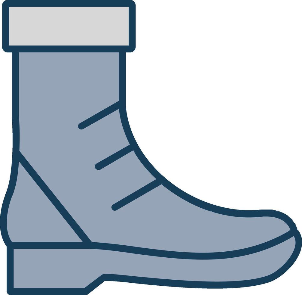 Boot Line Filled Grey Icon vector