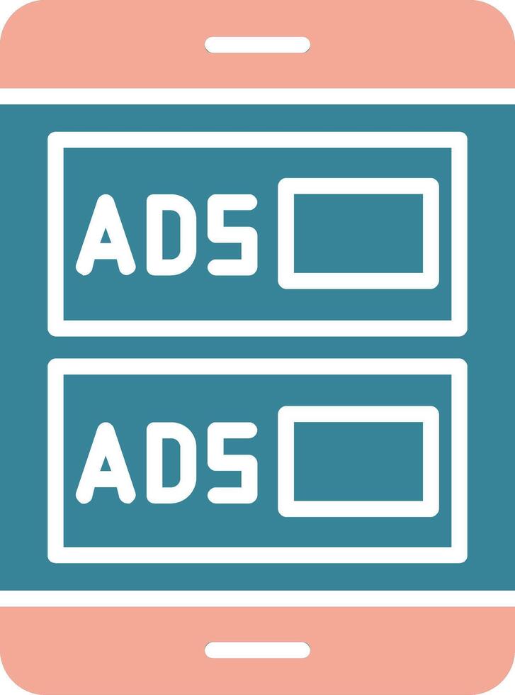 Ads Campaign Glyph Two Color Icon vector