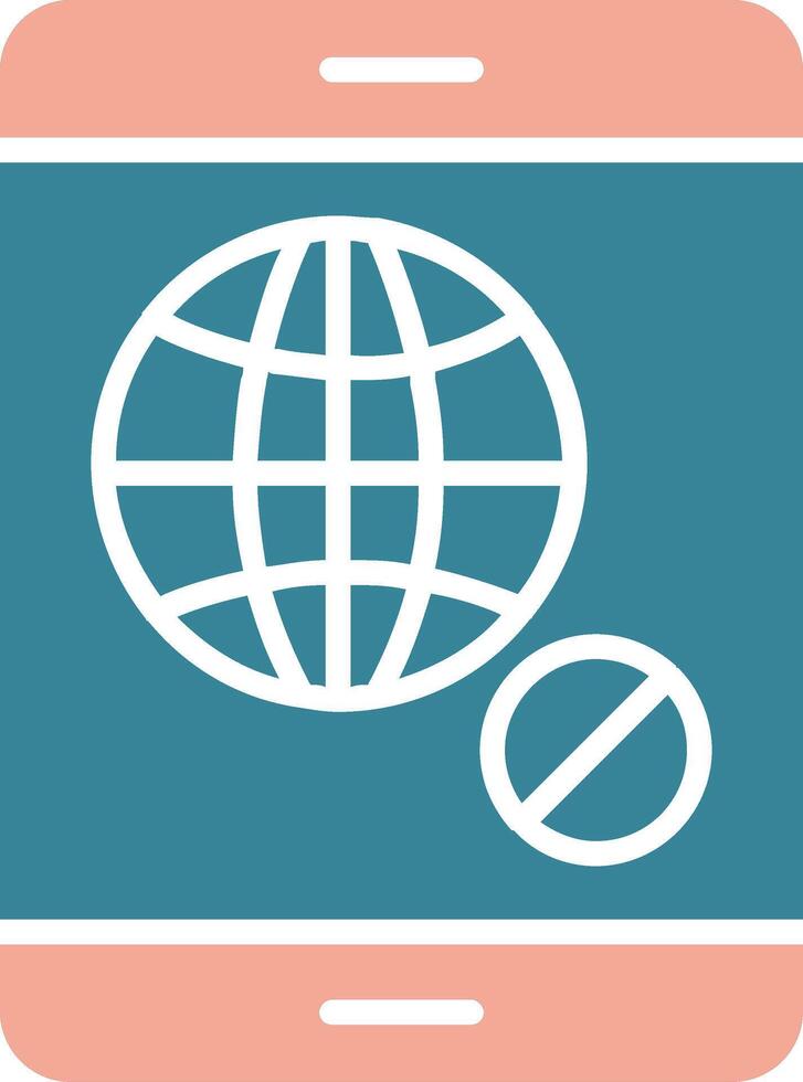No Internet Glyph Two Color Icon vector