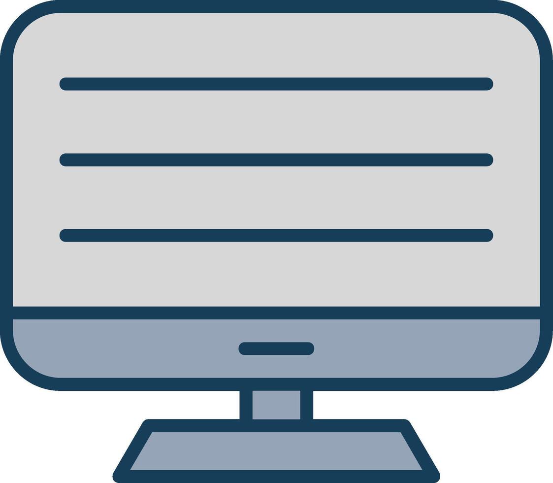 Computer Line Filled Grey Icon vector
