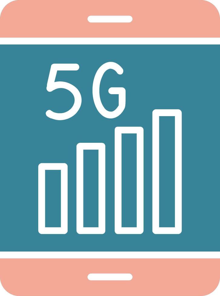 5g glifo dos color icono vector