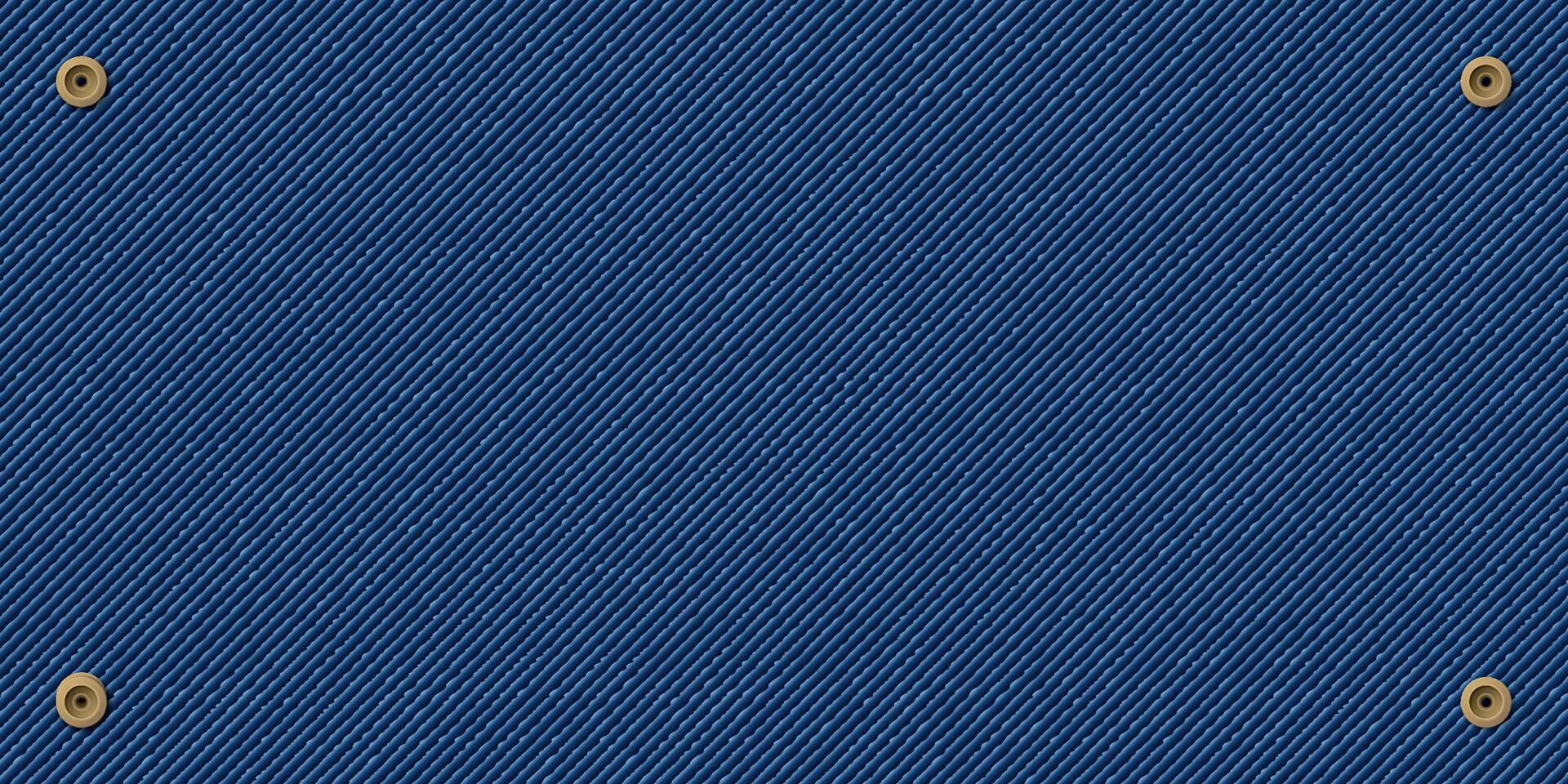 Denim blue jean textile with brass pins illustration. Regular blue jean pattern background. vector