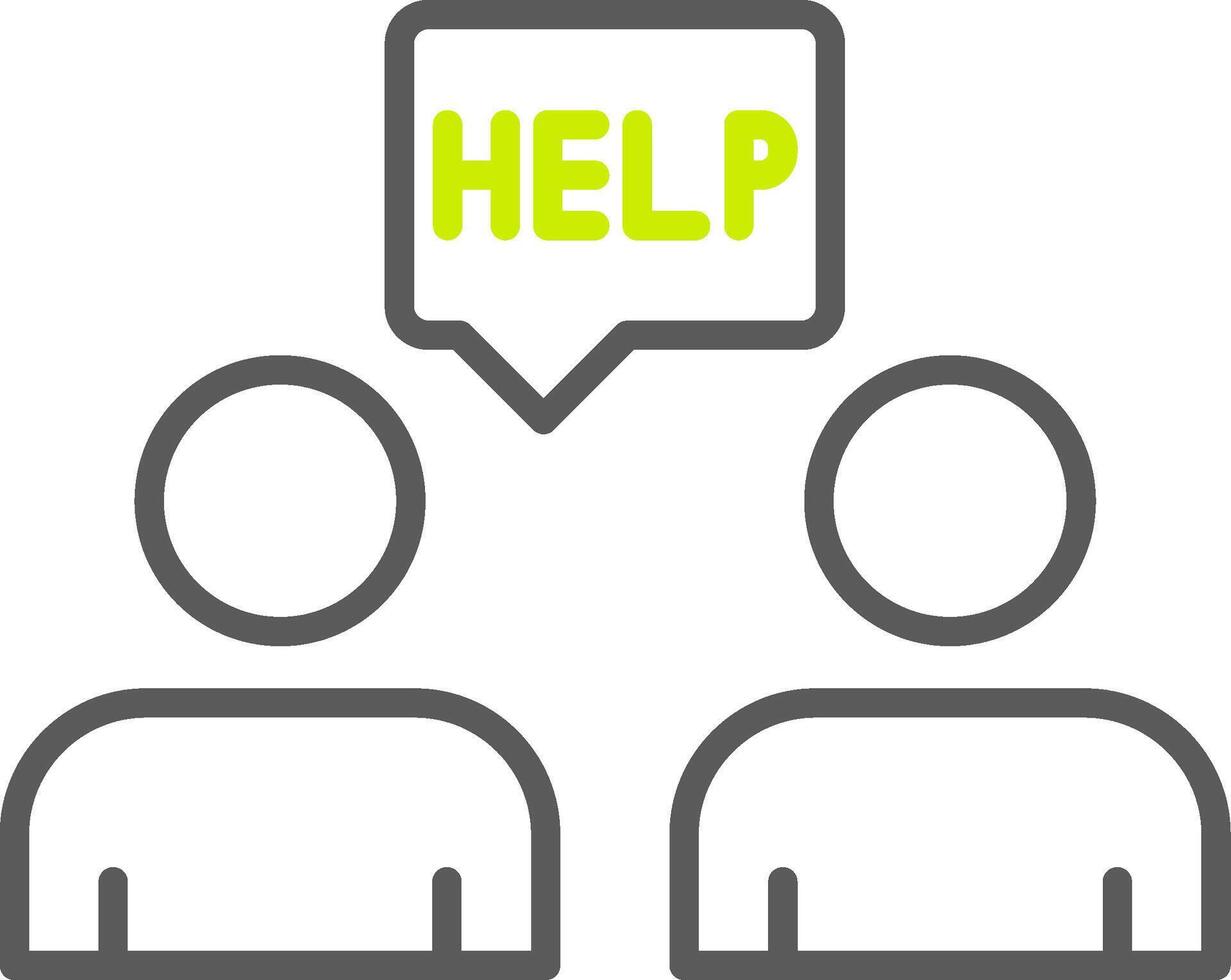 Ask For Help Line Two Color Icon vector