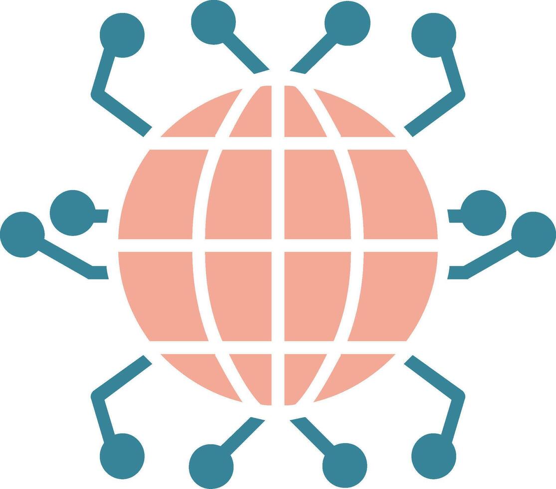 Global Networking Glyph Two Color Icon vector