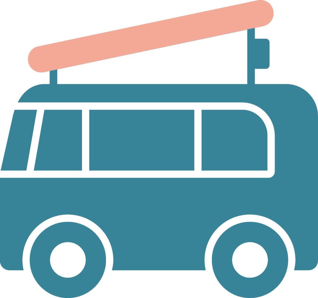 camper van glifo icono de dos colores vector