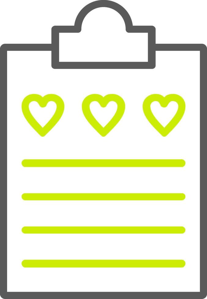 Wish List Line Two Color Icon vector
