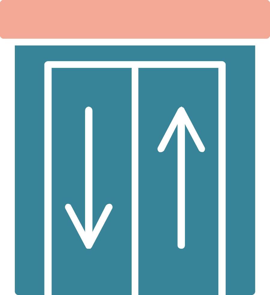 Elevator Glyph Two Color Icon vector