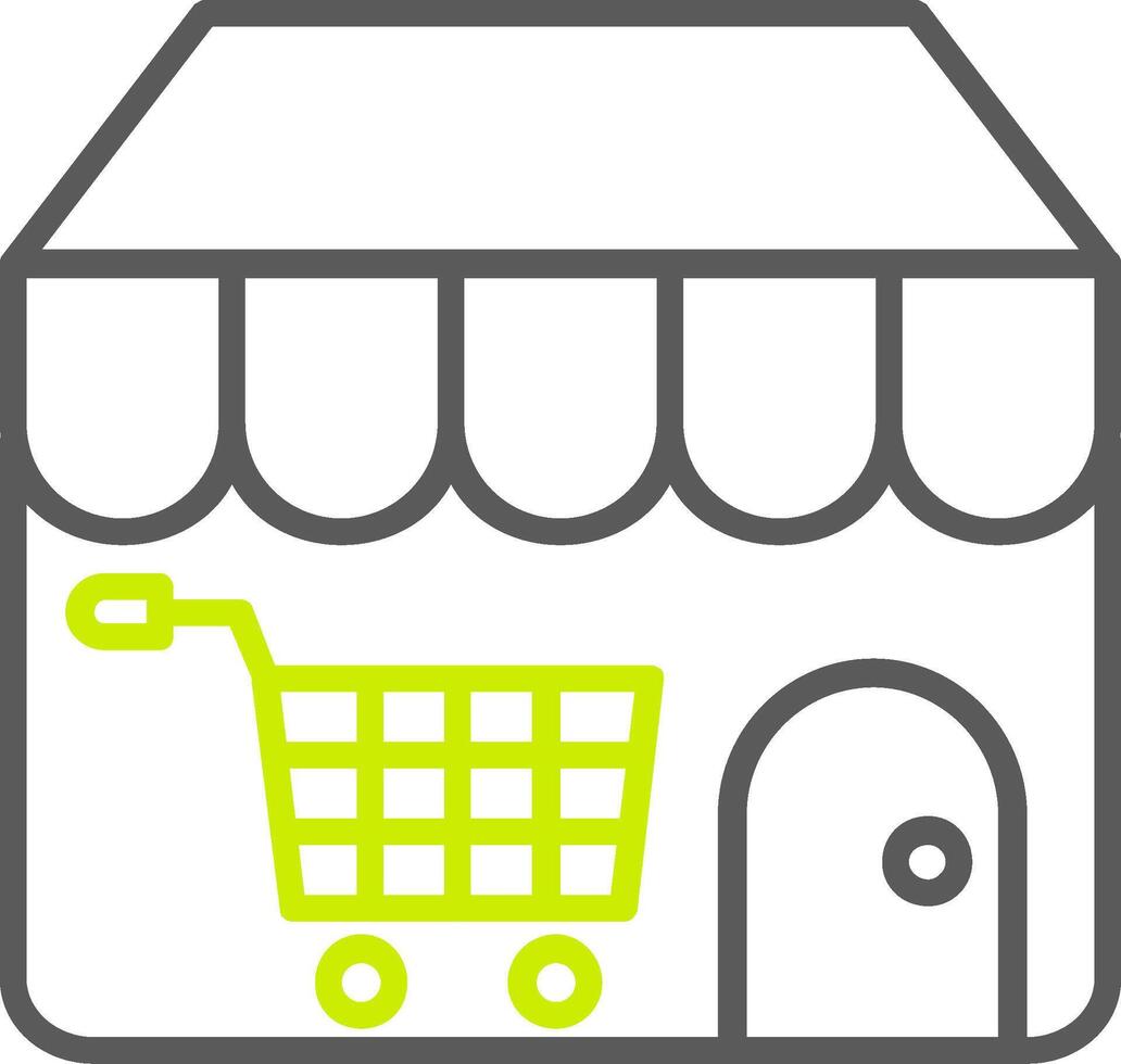 E Store Line Two Color Icon vector