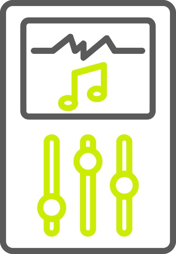 Music Player Line Two Color Icon vector