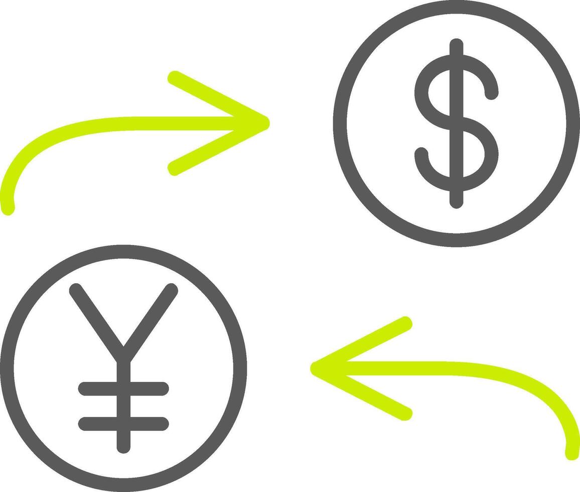 Currency Exchange Line Two Color Icon vector