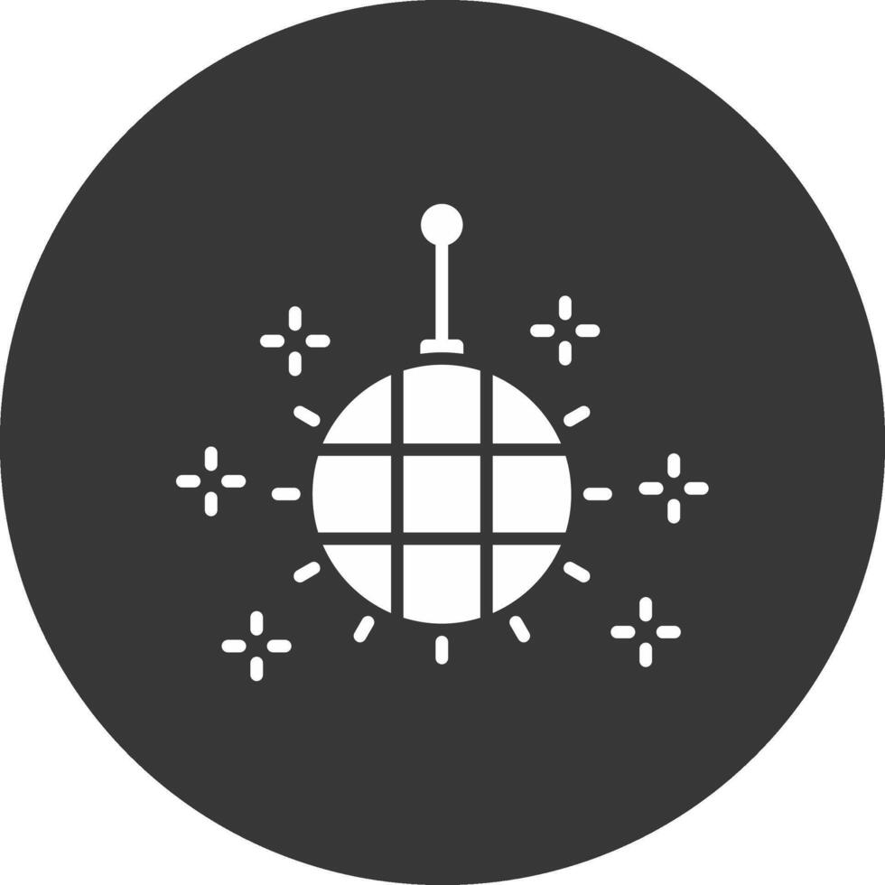 icono de glifo de bola de discoteca invertido vector