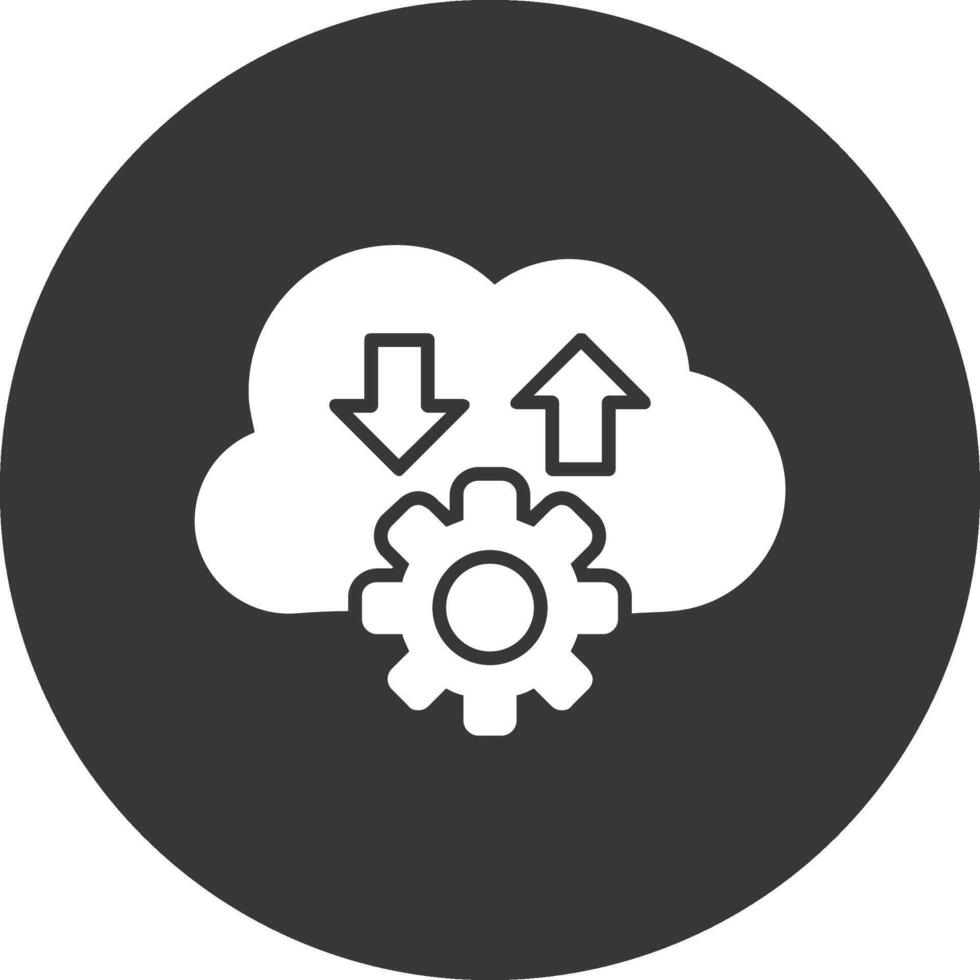 Cloud Glyph Inverted Icon vector