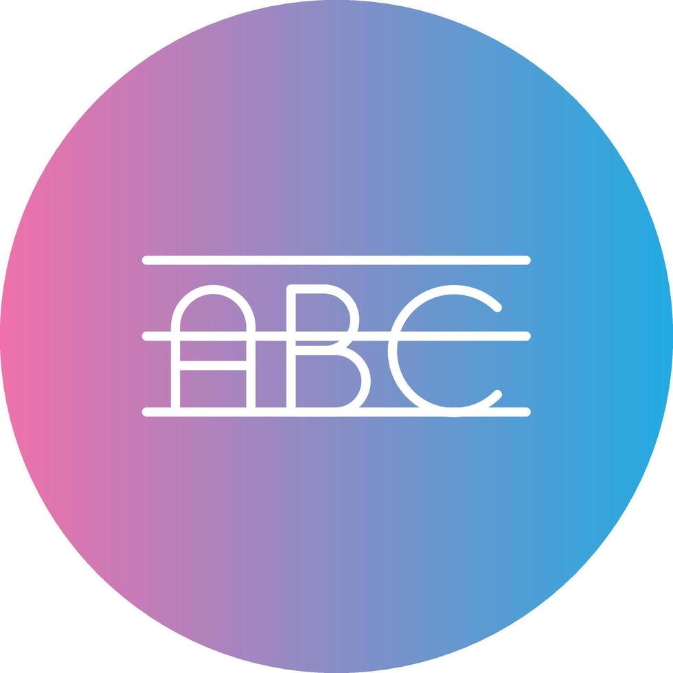 Alphabet Line Gradient Circle Icon vector