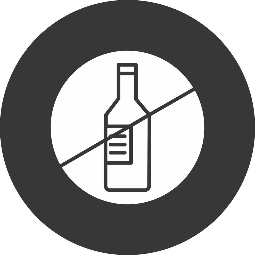 No Alcohol Glyph Inverted Icon vector