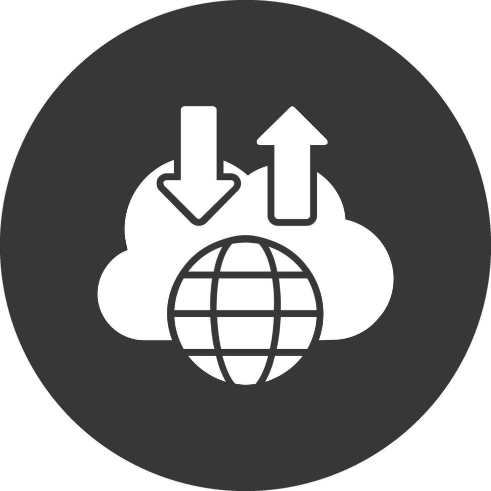 Cloud Glyph Inverted Icon vector