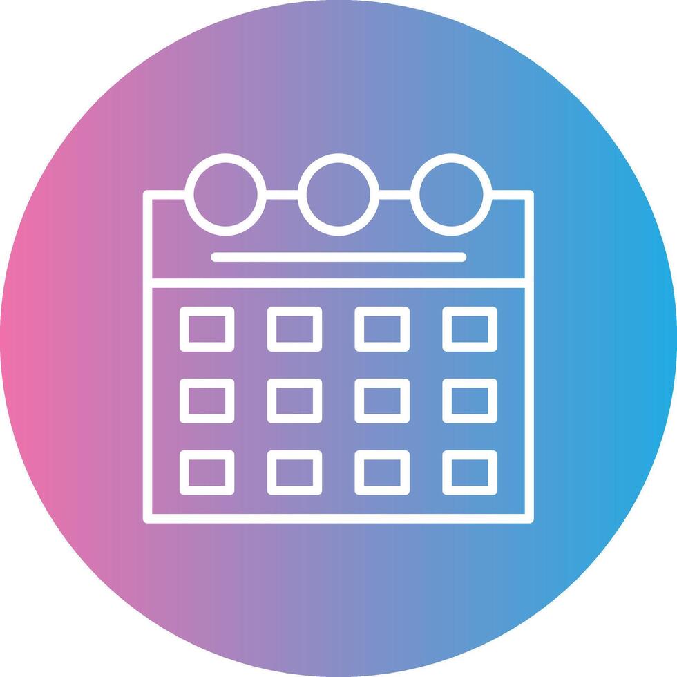 calendario línea degradado circulo icono vector