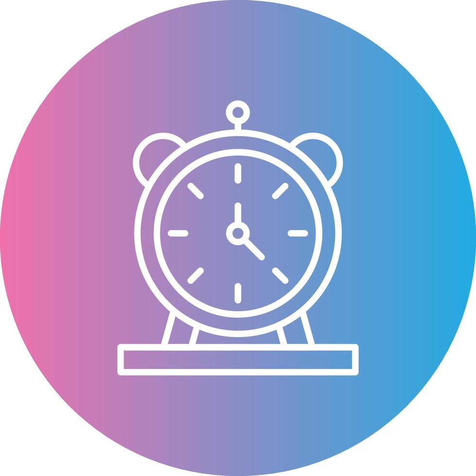 Alarm Clock Line Gradient Circle Icon vector