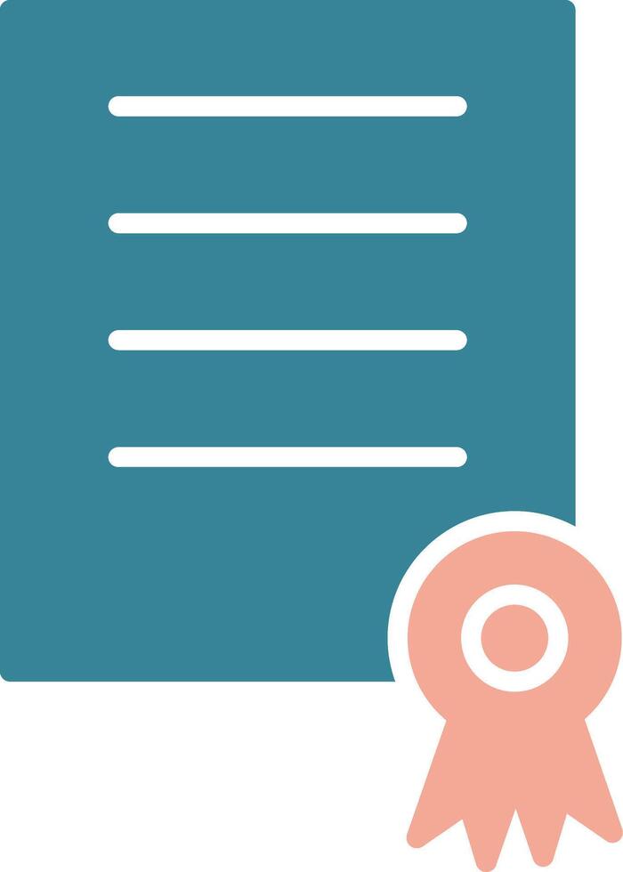 Certficate Glyph Two Color Icon vector