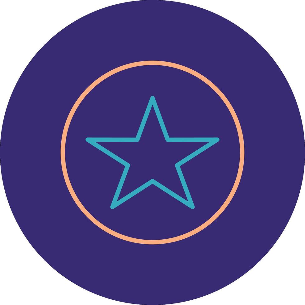 Star Line Two Color Circle Icon vector