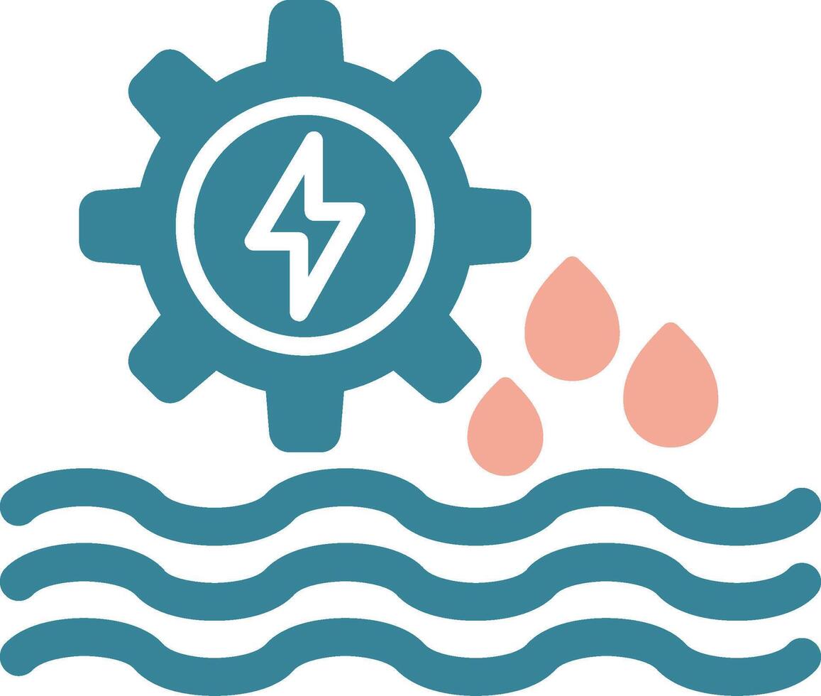 Hydro Power Glyph Two Color Icon vector