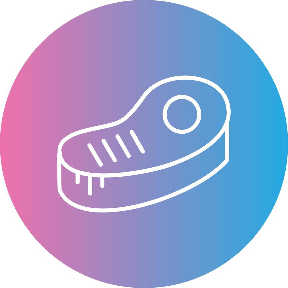 Steak Line Gradient Circle Icon vector