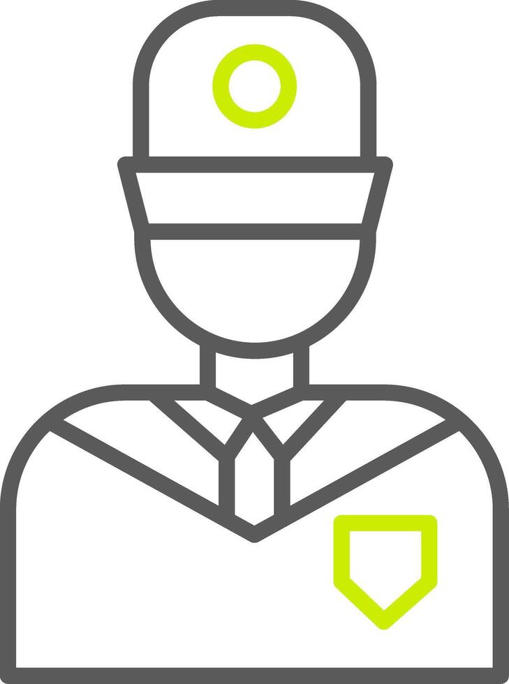 Security Guard Line Two Color Icon vector