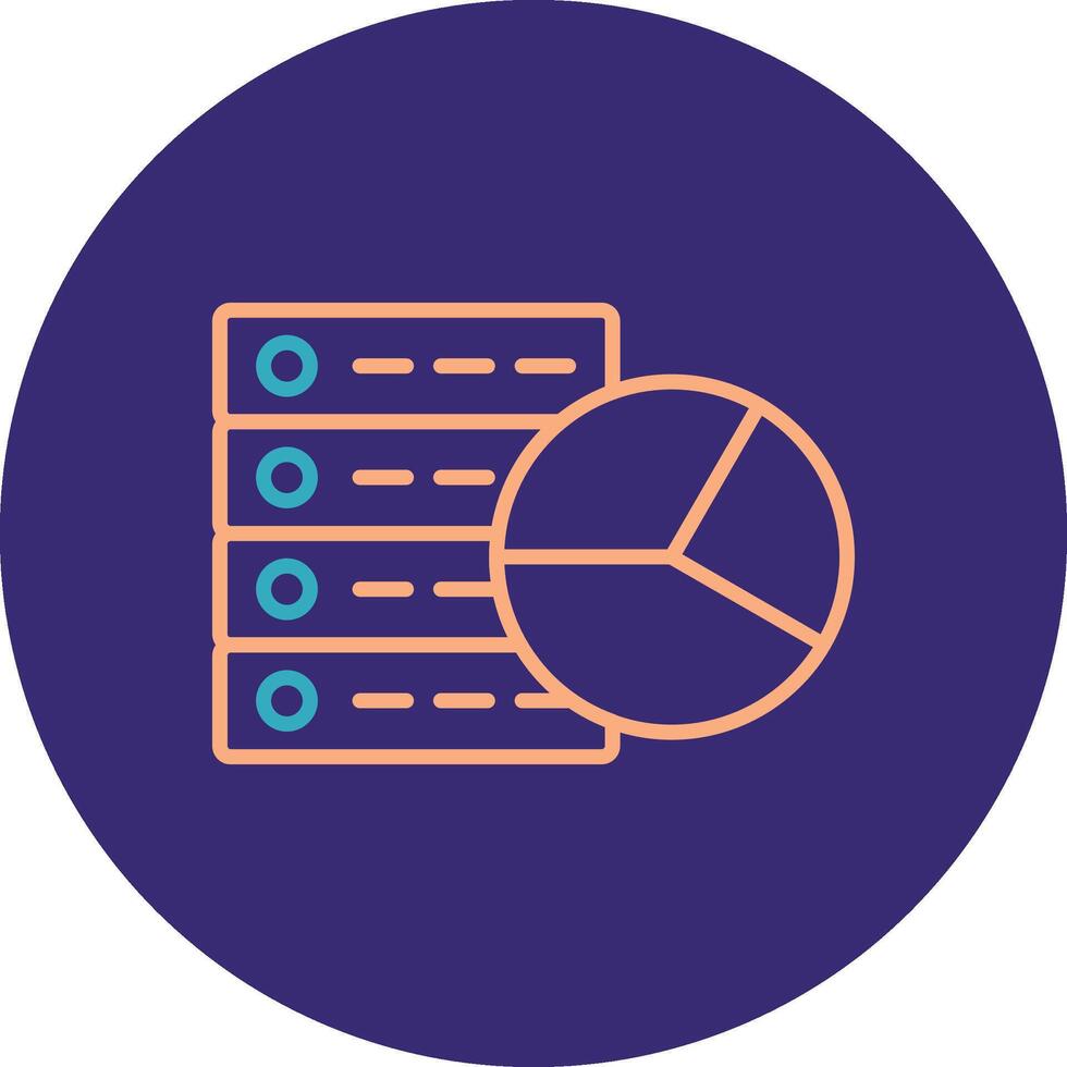 Data Analytics Line Two Color Circle Icon vector