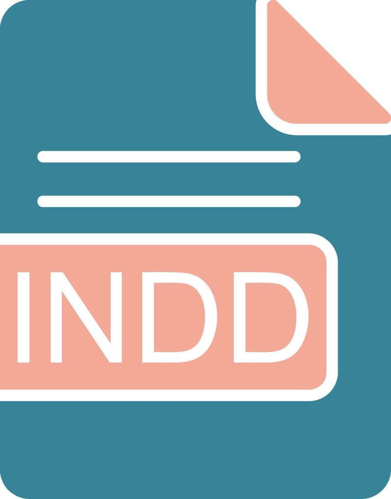 INDD File Format Glyph Two Color Icon vector
