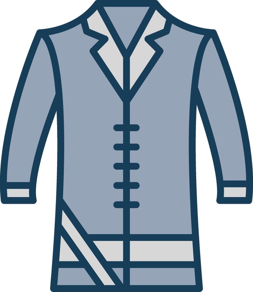 Coat Line Filled Grey Icon vector