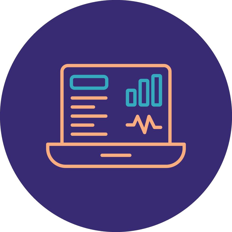 Dashboard Line Two Color Circle Icon vector