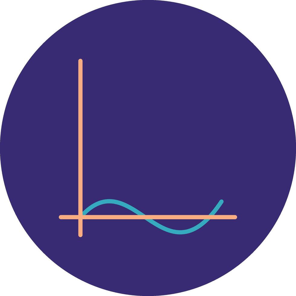 Wave Chart Line Two Color Circle Icon vector