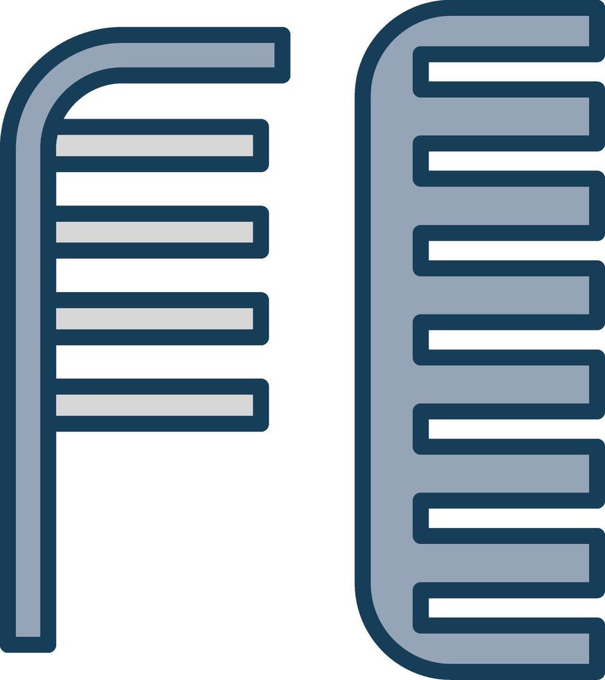 Comb Line Filled Grey Icon vector