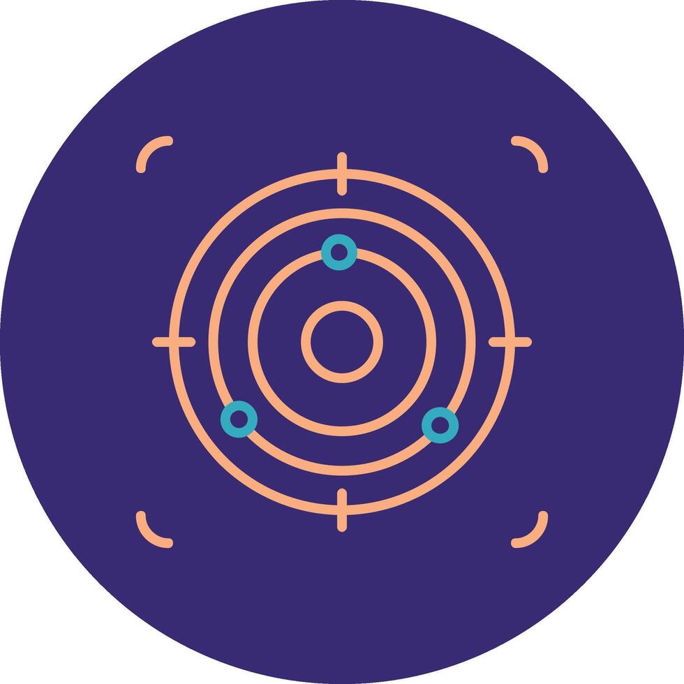 Focus Line Two Color Circle Icon vector