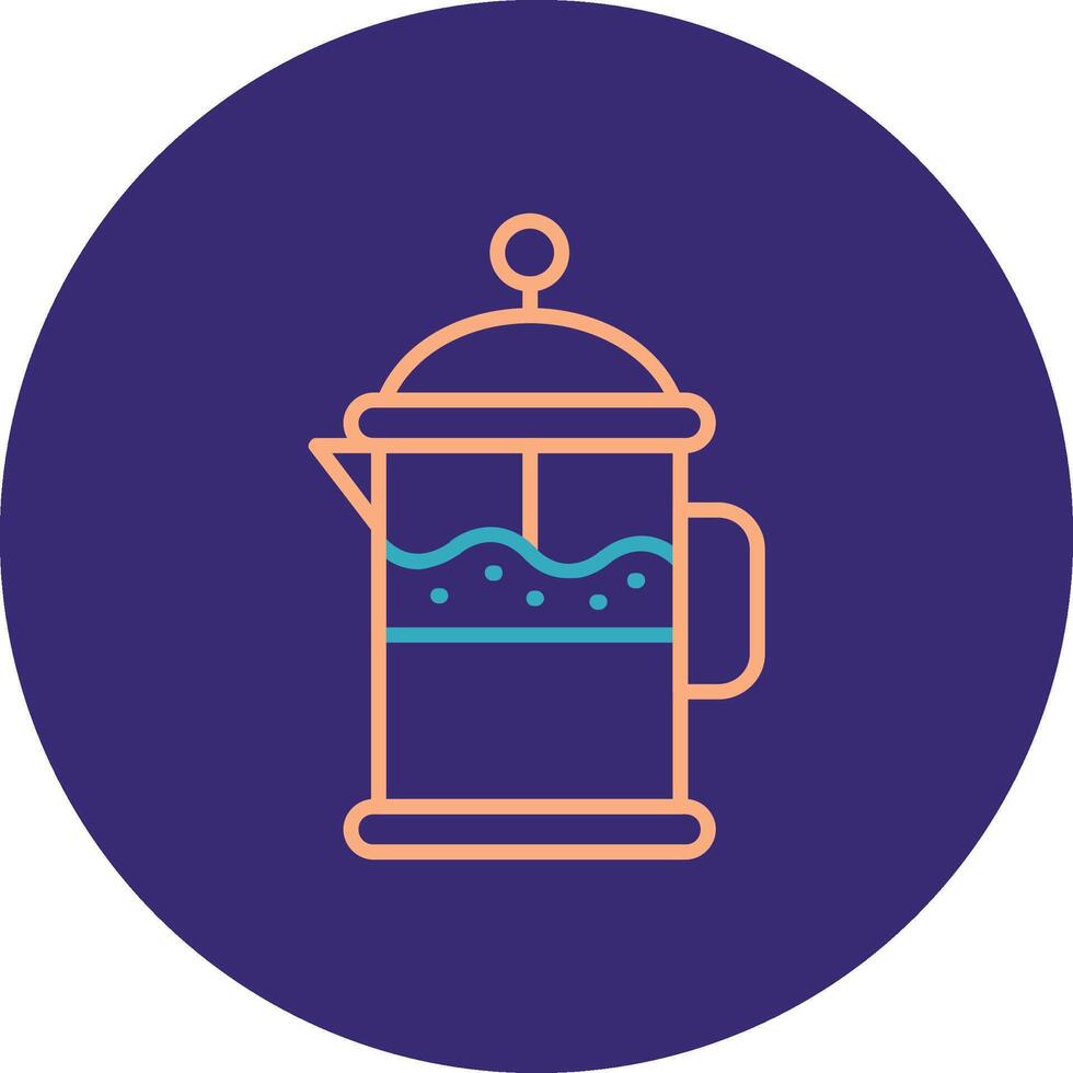 Coffee Filter Line Two Color Circle Icon vector