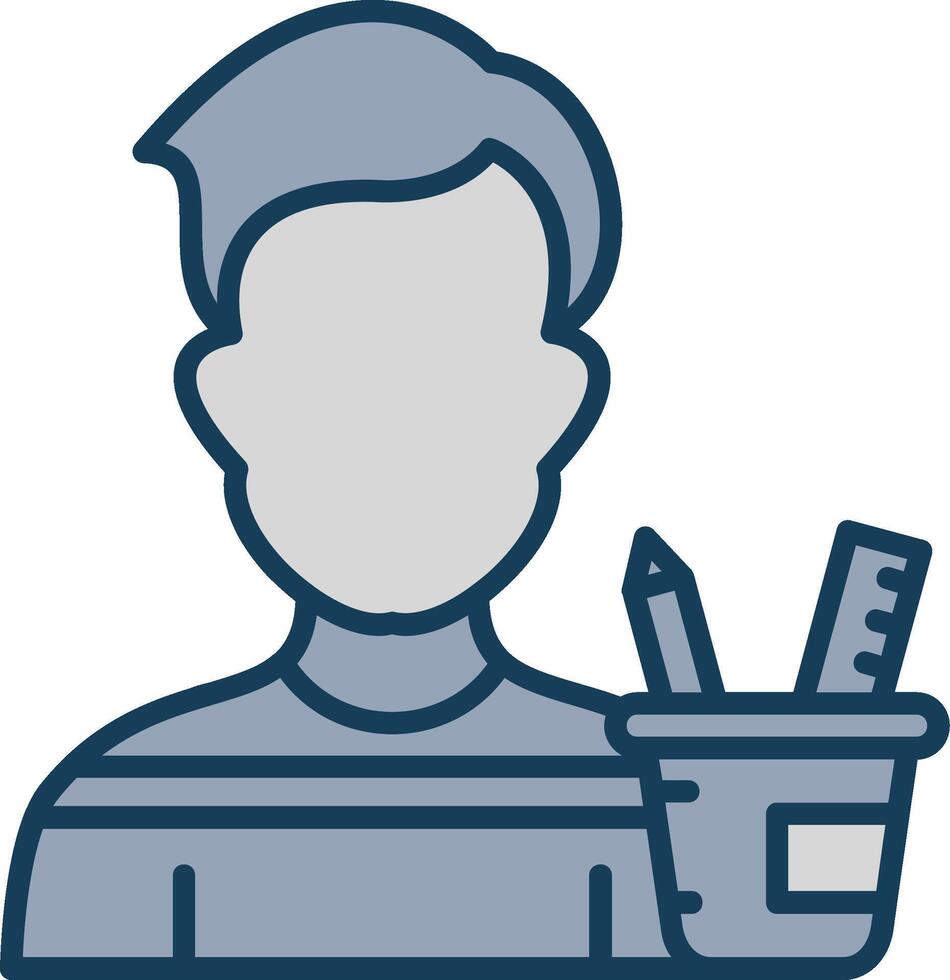 Professor Line Filled Grey Icon vector