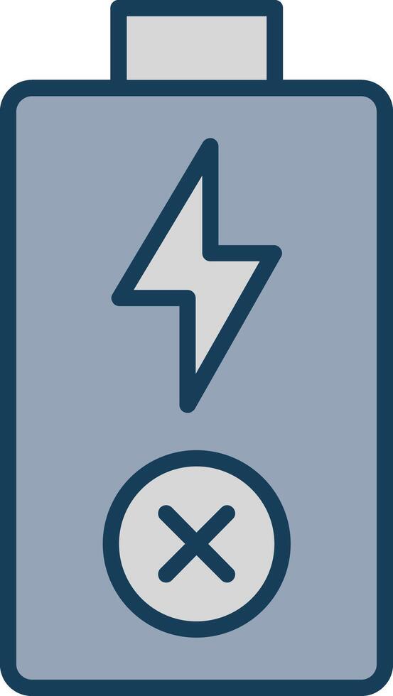 Empty Battery Line Filled Grey Icon vector