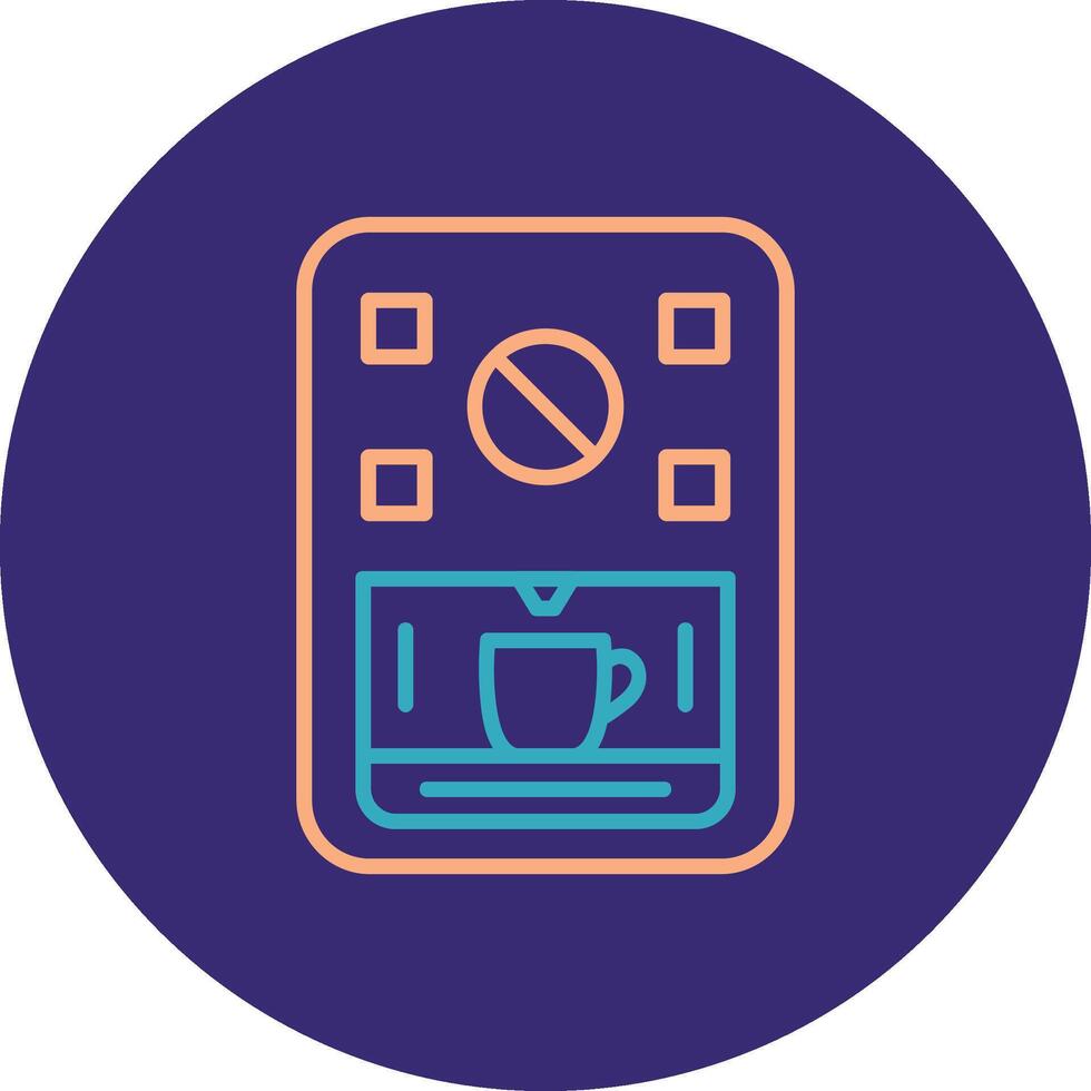 Coffee Machine Line Two Color Circle Icon vector