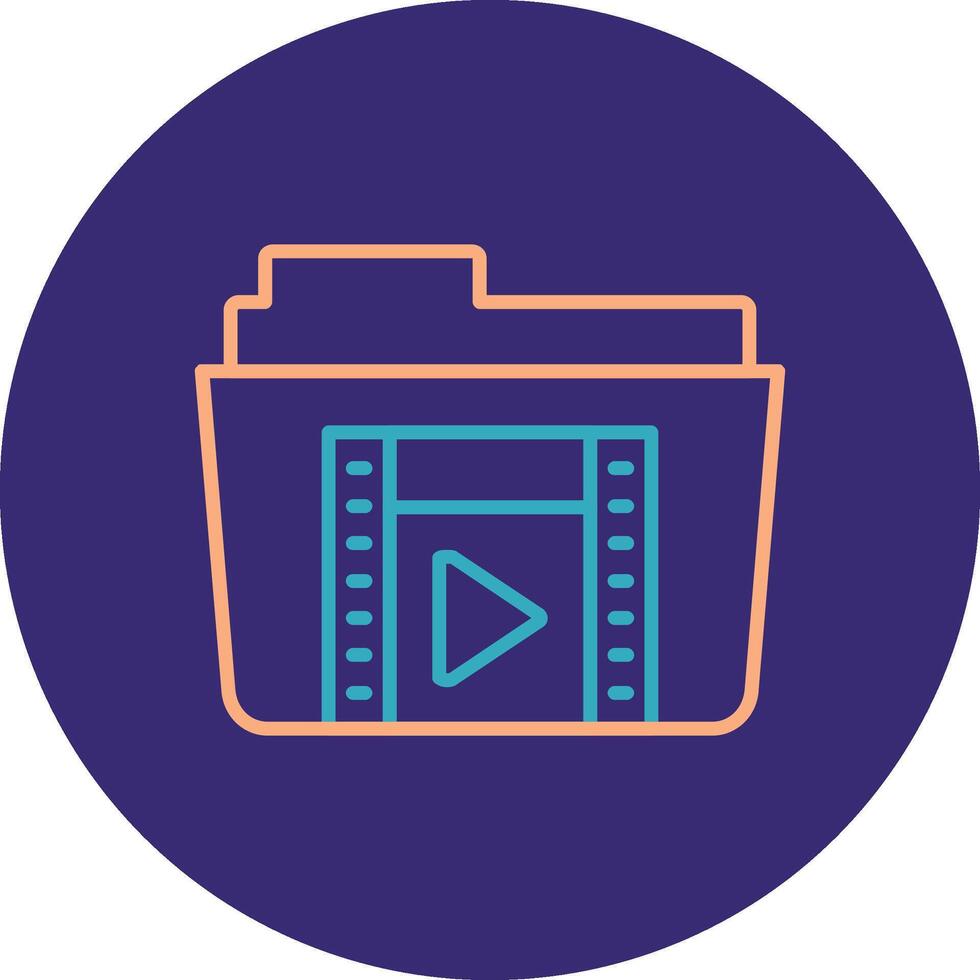 Footage Line Two Color Circle Icon vector
