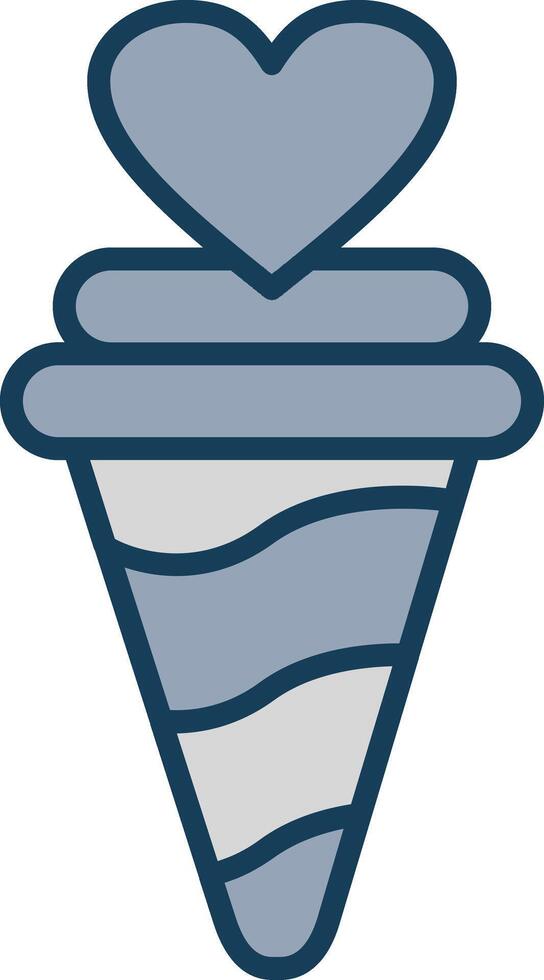 Ice Cream Line Filled Grey Icon vector