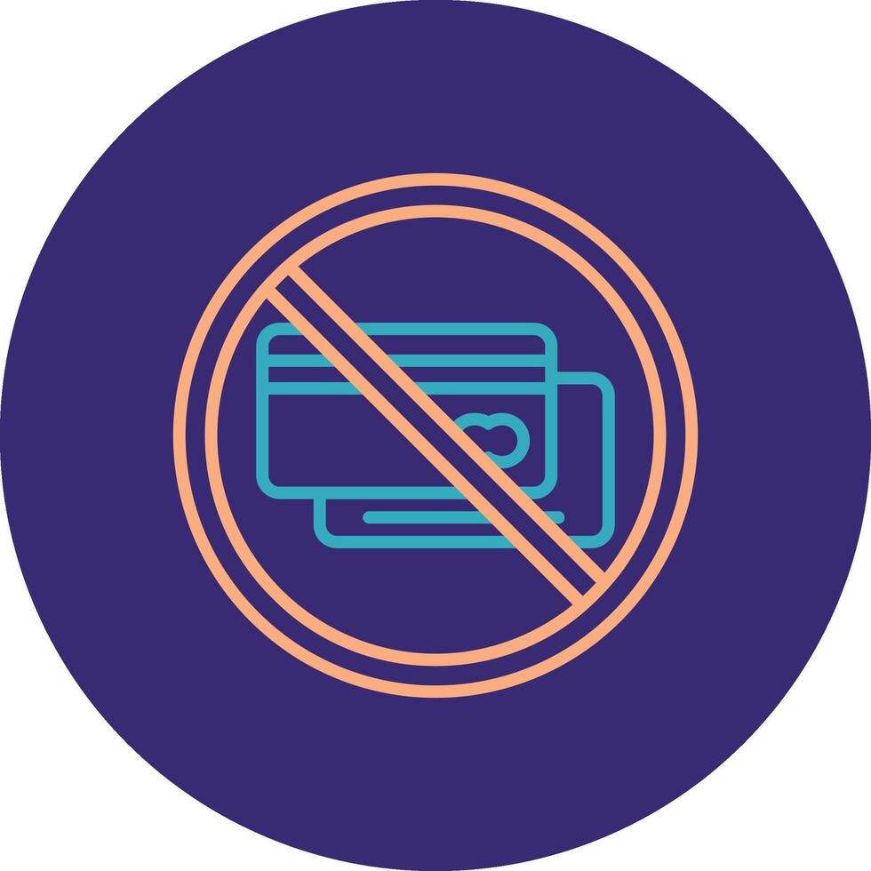 Prohibited Sign Line Two Color Circle Icon vector