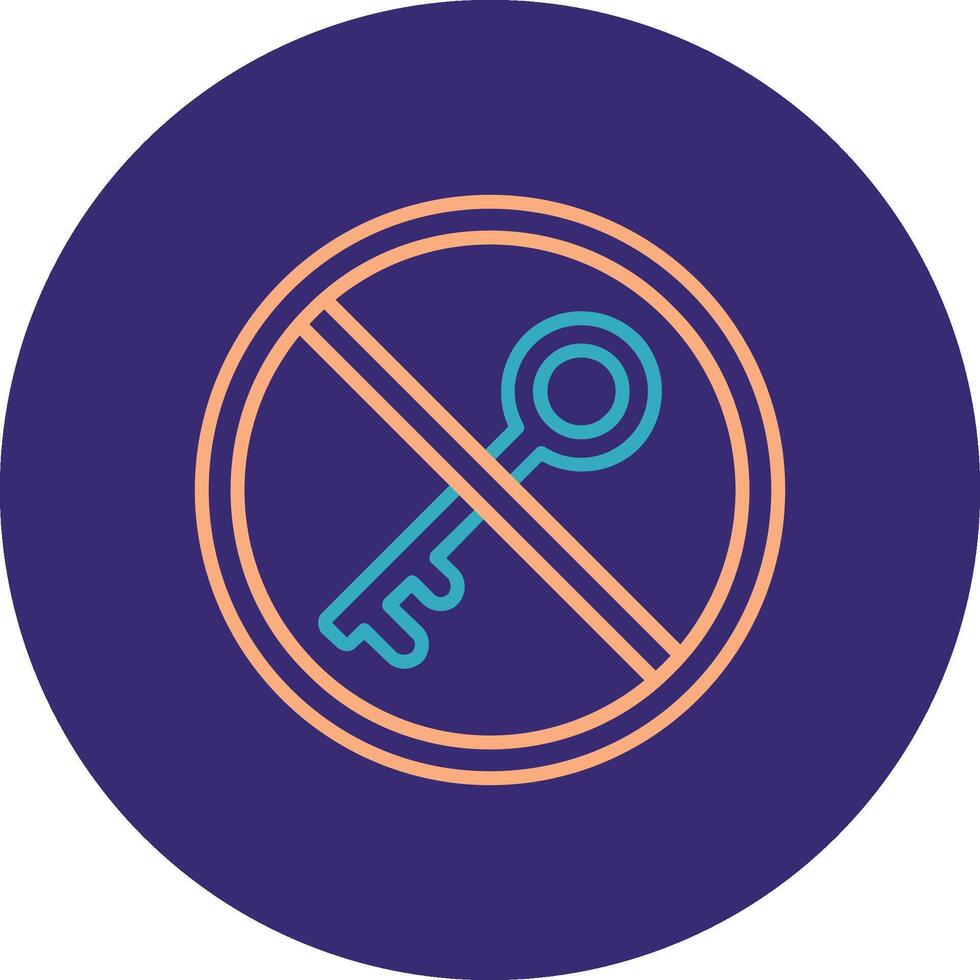 Prohibited Sign Line Two Color Circle Icon vector