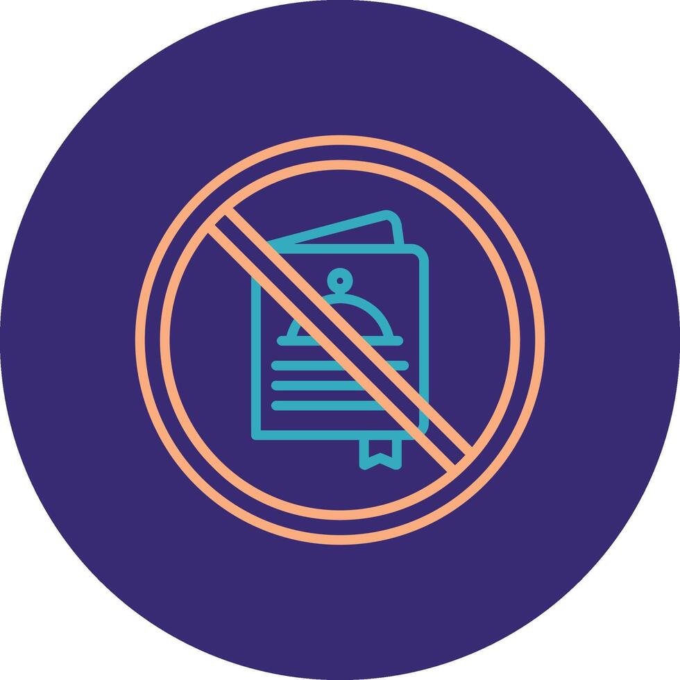 Prohibited Sign Line Two Color Circle Icon vector