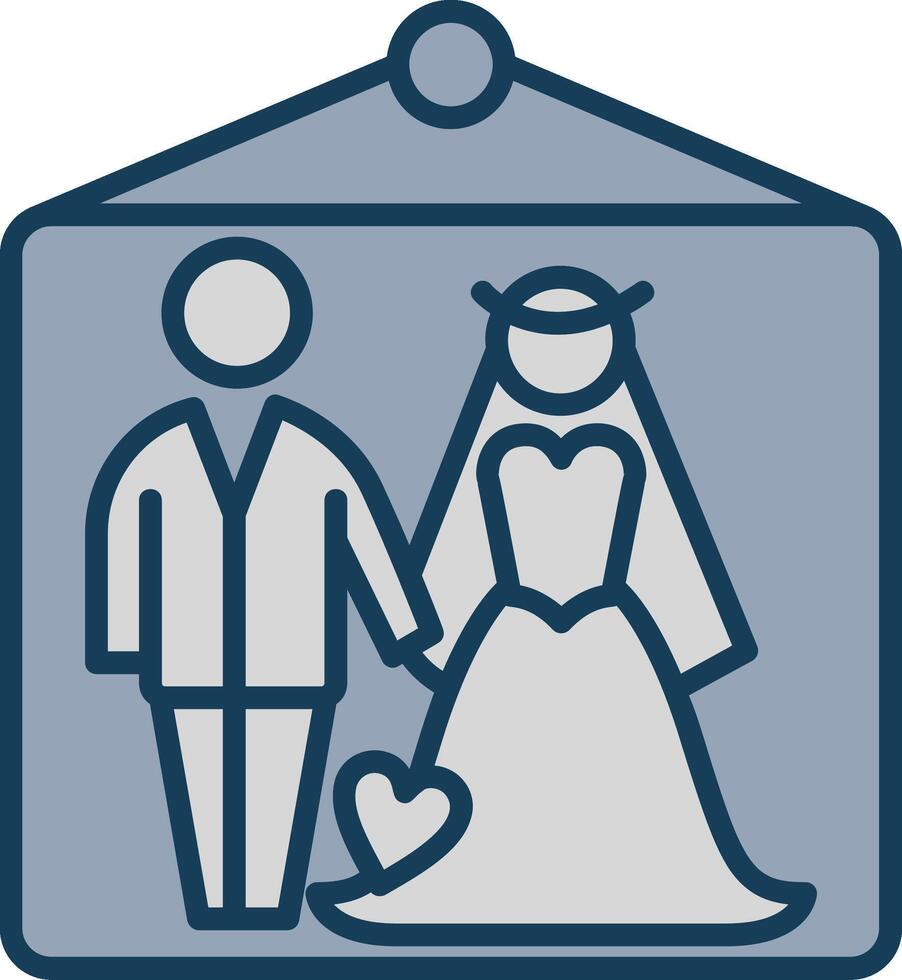 Wedding Photos Line Filled Grey Icon vector