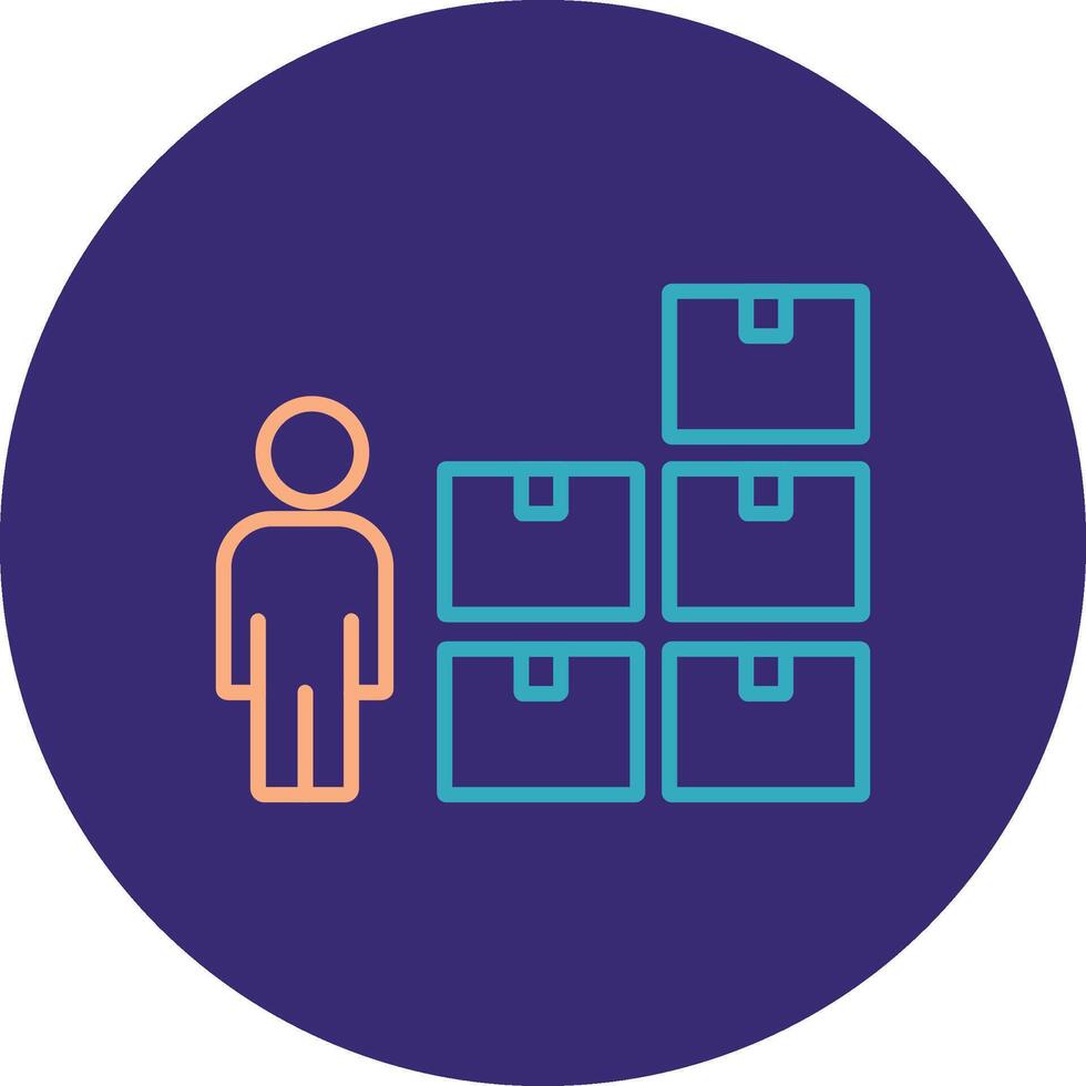 Control Line Two Color Circle Icon vector