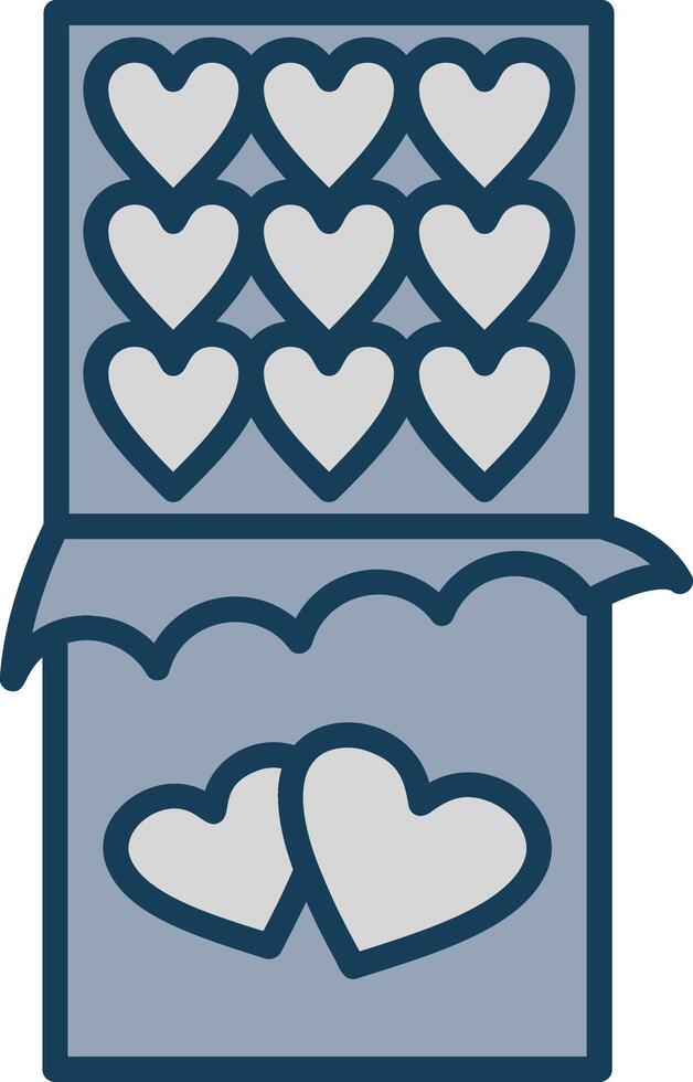 Chocolate Bar Line Filled Grey Icon vector