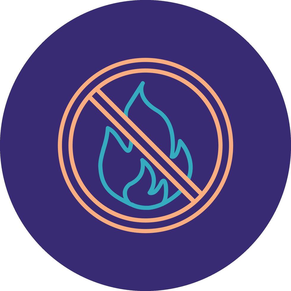 Prohibited Sign Line Two Color Circle Icon vector
